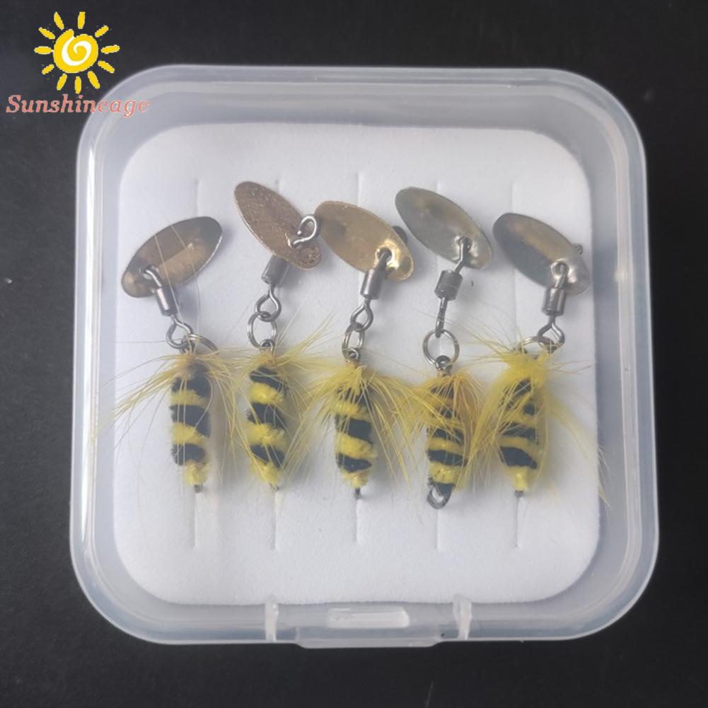 Set 5 Mồi Giả Nhử Cá Chất Lượng Cao Gắn Kèm Móc Câu Tiện Dụng