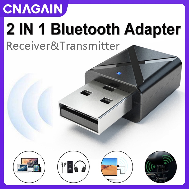 Usb Truyền Nhận Tín Hiệu Bluetooth 5.0 Không Dây 2 Trong 1 Giắc Cắm 3.5Mm Cho Xe Hơi / Laptop