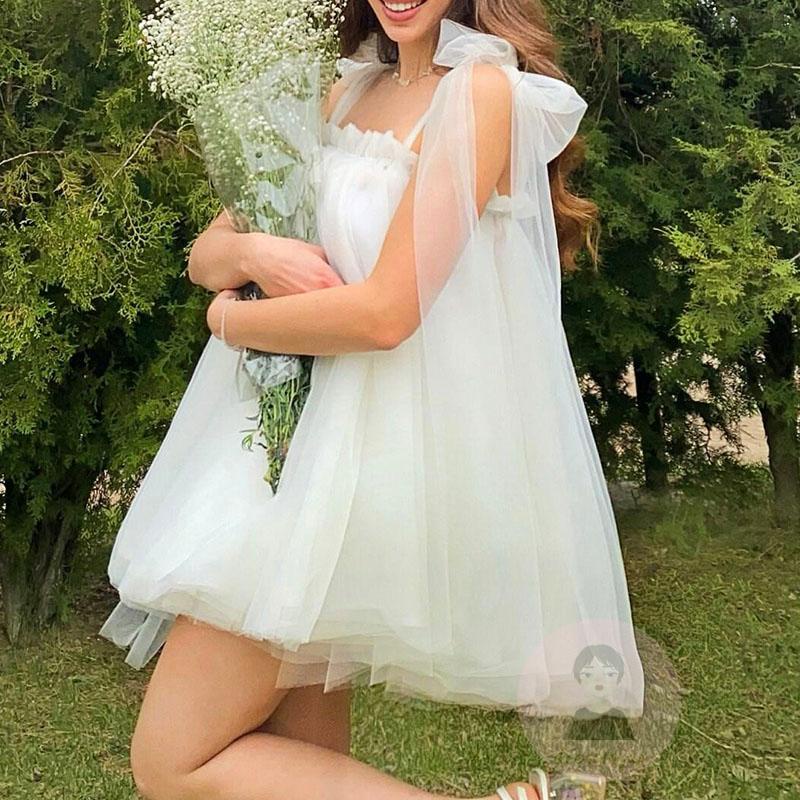 Đầm Dáng Chữ A Không Tay Phối Vải Tuyn Thời Trang Mùa Hè Cho Nữ