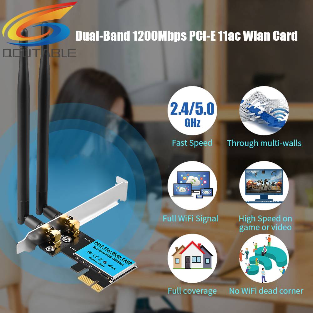 Thẻ Mạng Không Dây 2.4G / 5GHz 1200Mbps