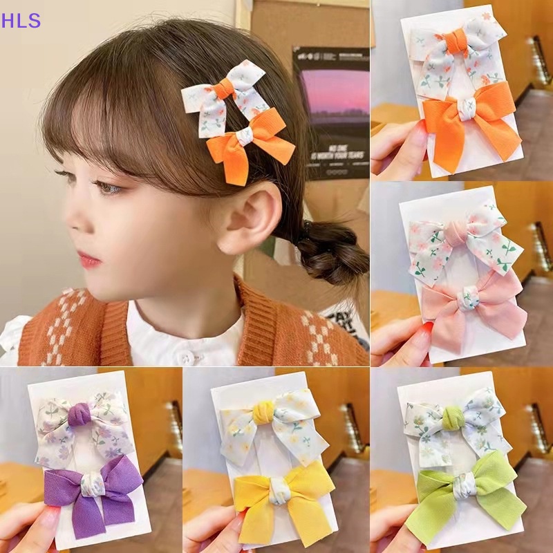 Set 2 Kẹp Tóc Nơ Xinh Xắn Dễ Thương Cho Bé Gái