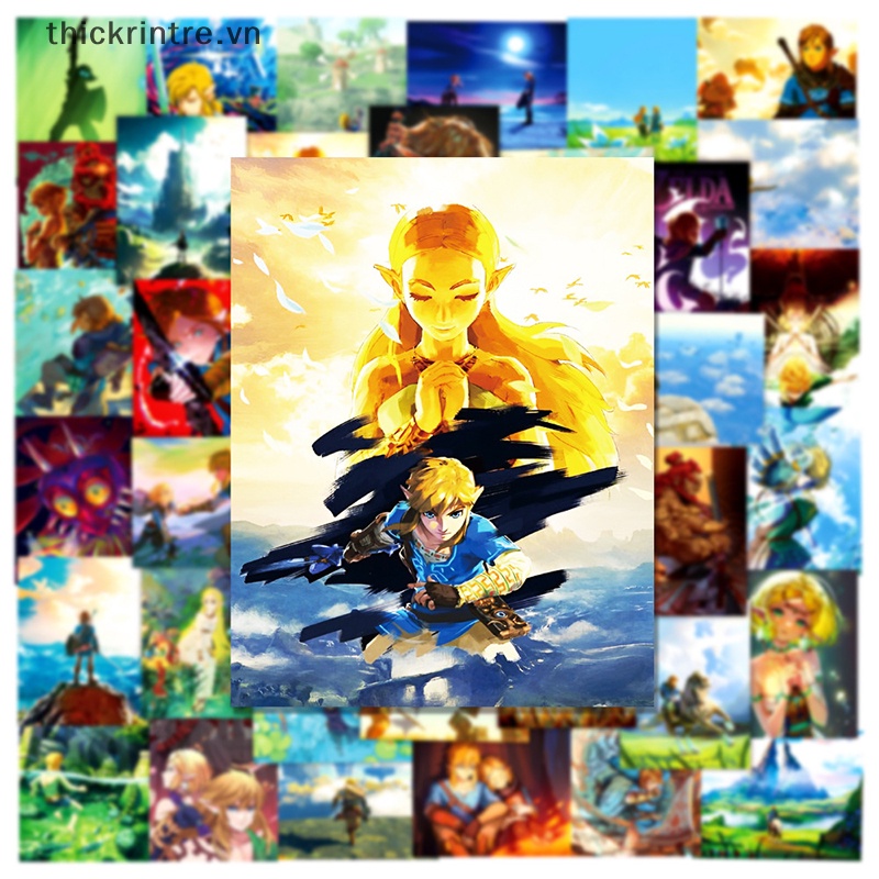 Bộ 50 Miếng Dán Chống Thấm Nước Họa Tiết The Legend of Zelda Trang Trí Sổ Tay DIY