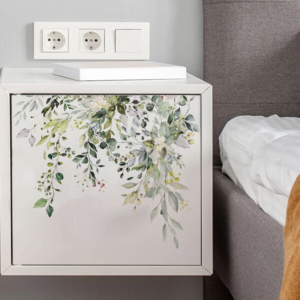 Đề Can Dán Tường Tự Dính Họa Tiết Hoa Lá Chống Thấm Nước Có Thể Tháo Gỡ Trang Trí Nhà Cửa