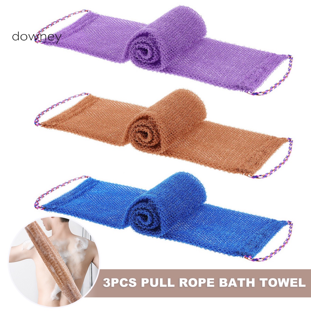 Set 3 Tấm Lưới Chà Xát Cơ Thể Trọng Lượng Nhẹ Kèm Dây Kéo Mềm Mại