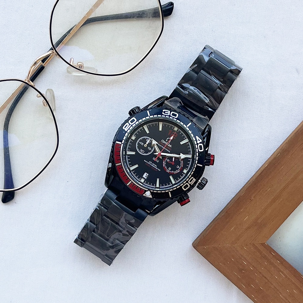 Đồng Hồ Đeo Tay 0mega Đa Chức Năng Chống Thấm Nước Bằng Kim Loại Màu Trơn Thời Trang Cho Nam