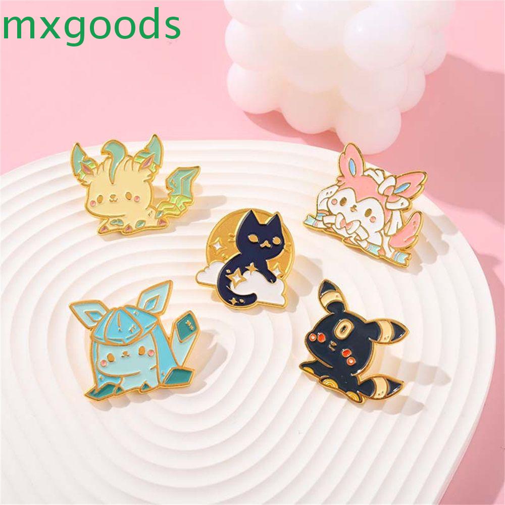 MXGOODS Eevee Huy Hiệu Kim Loại Hình Hoạt Hình Vẽ Ba Lô Cho Trẻ Em Hóa Trang