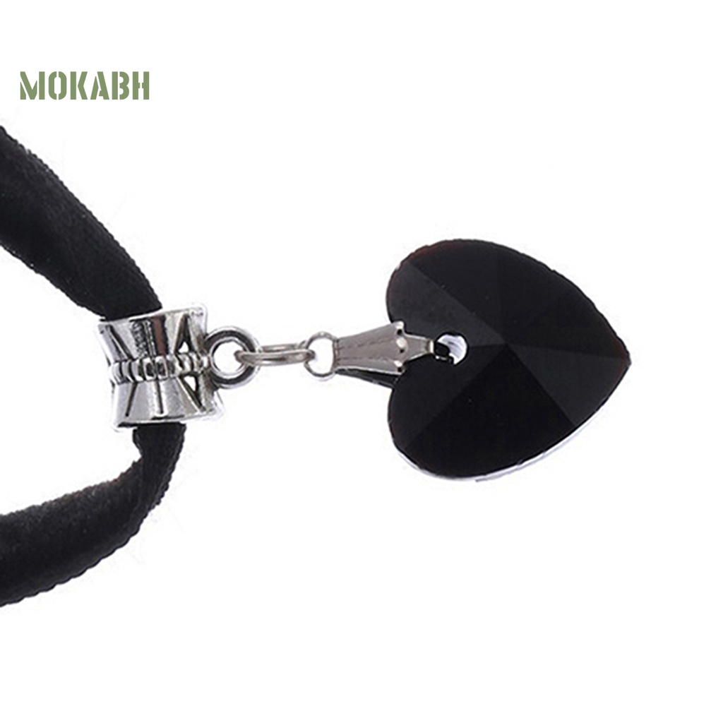 [Mok Abh] Vòng Cổ Choker Dáng Ngắn Mặt Hình Trái Tim Đính Đá Lấp Lánh Phong Cách Gothic Cổ Điển