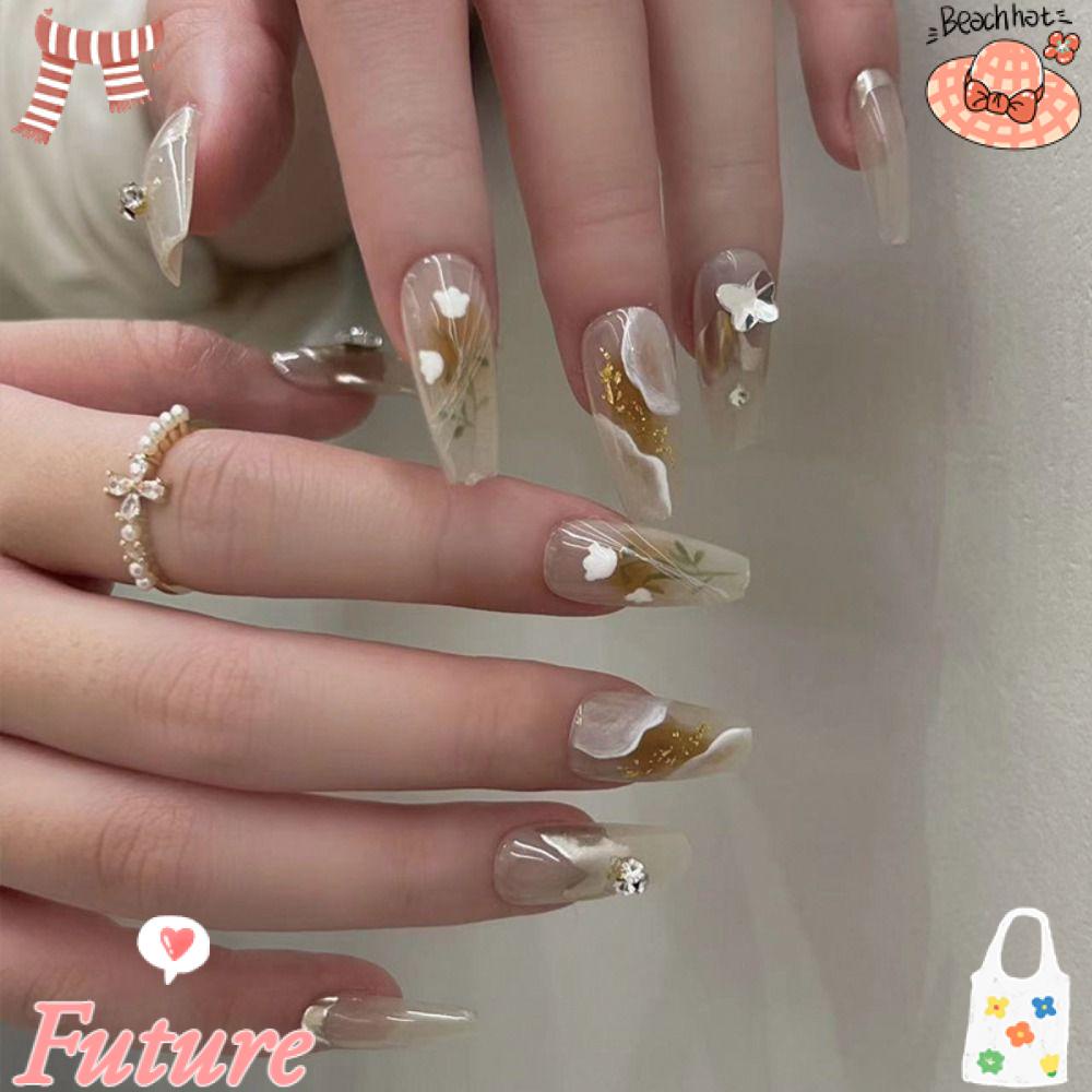 FUTURE Bộ Móng Tay Giả DIY Dạng Nhấn Hình Thiên Thần Có Thể Tháo Rời Ốp