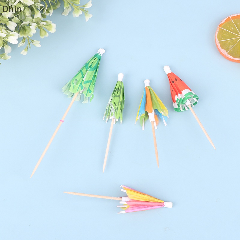 Set 10 Dù GiấY Trang Trí BáNh Cupcake HọA TiếT Cây Cọ NhiệT ĐớI