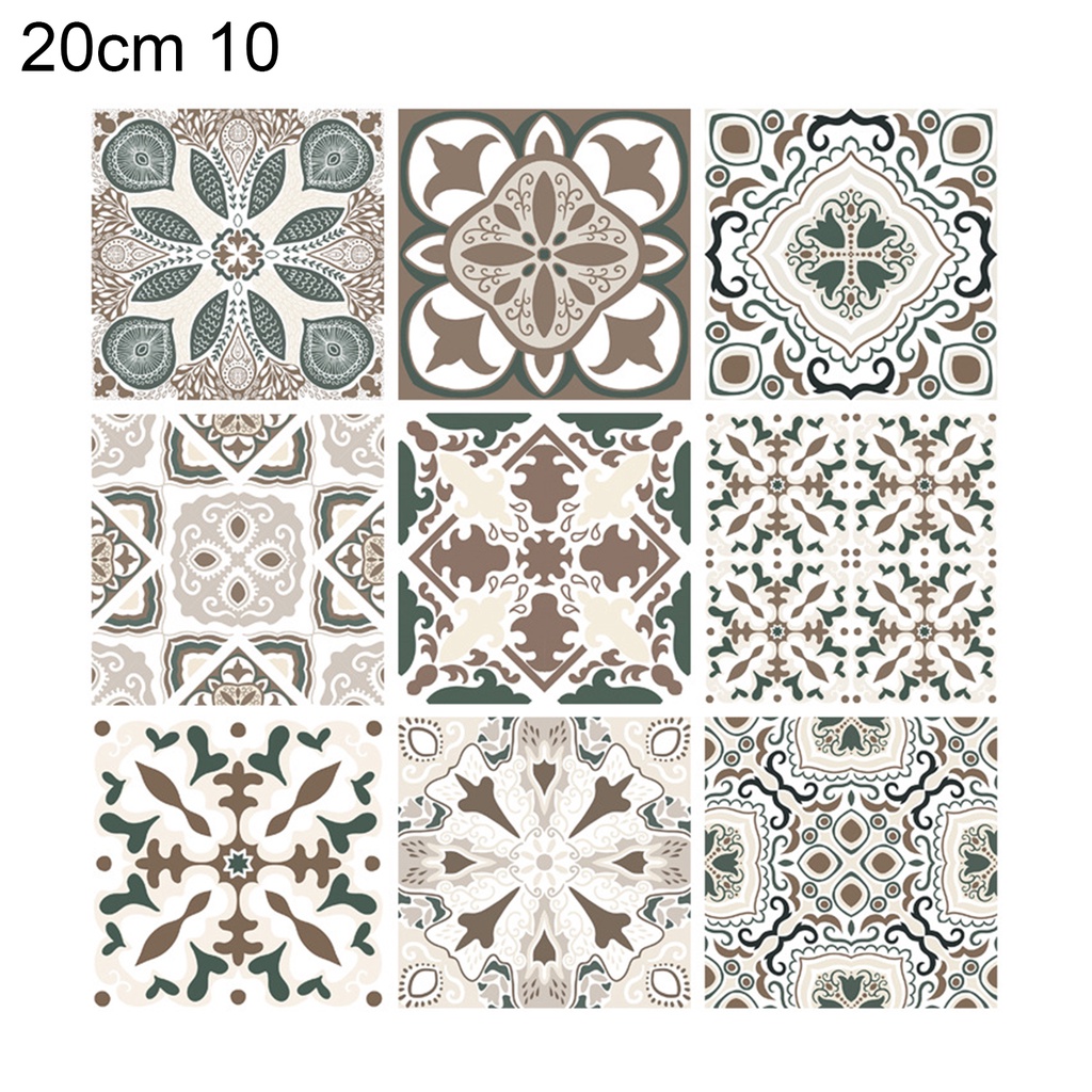 Bộ 10 Miếng Dán Tường Bằng PVC Chống Ẩm Chống Trượt Trang Trí Nội Thất DIY