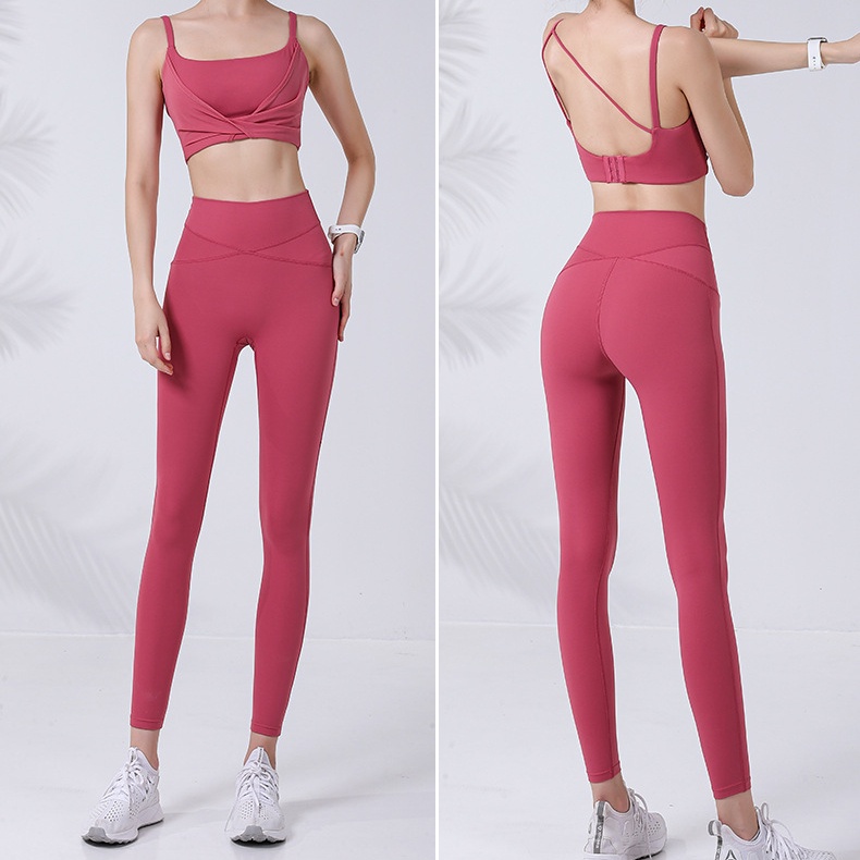 】Bộ Thể Thao Chữ U Áo Bra Thể Thao Lưng Đẹp Quần Tập Chạy Bộ Co Giãn Cao