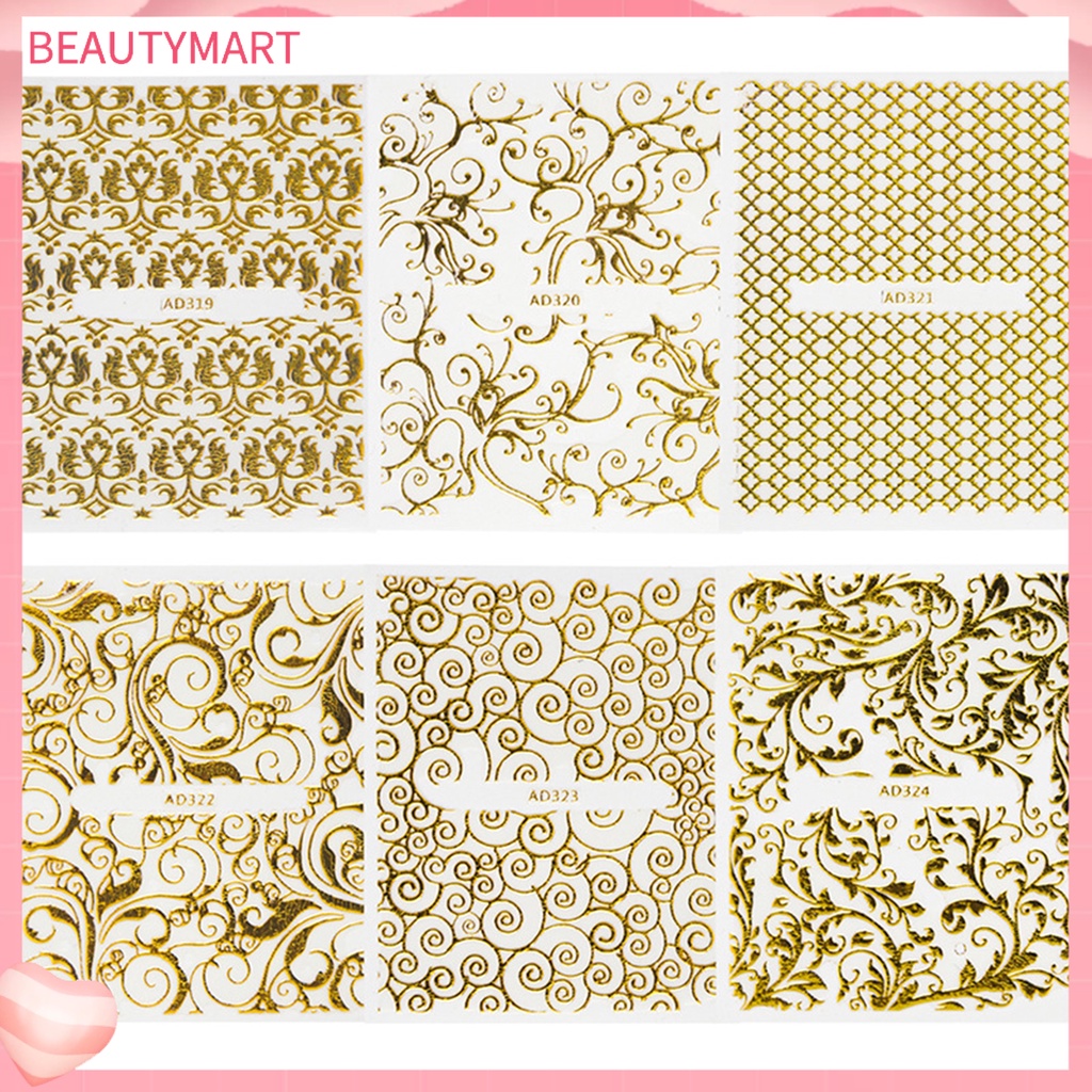 Set 20 Đề Can Dán Trang Trí Móng Tay Bằng Kim Loại Gọn Nhẹ Thông Dụng Cho Nữ