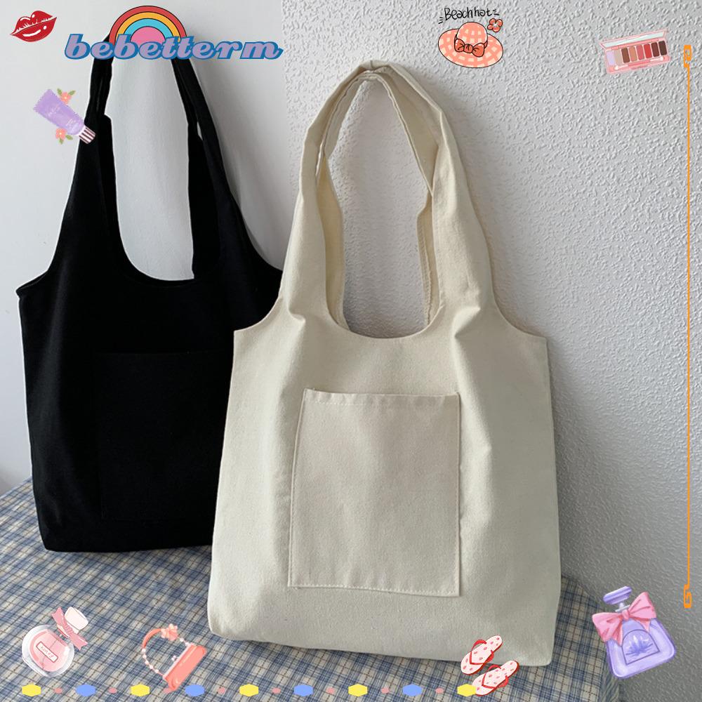 BEBETTERM Túi Tote Vải Cotton Cỡ Lớn Có Thể Tái Sử Dụng Tiện Lợi