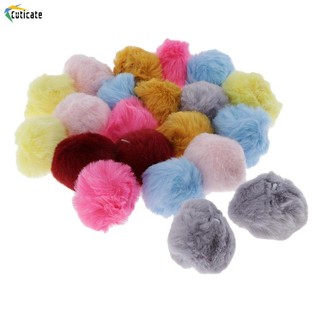 Set 20 móc khóa bóng lông giả hỗn hợp