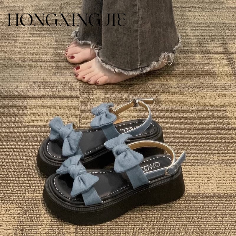 HONGXINGJIE dép sandal nữ dép đế cao Xu hướng thời trang năm 2023NEW 062133