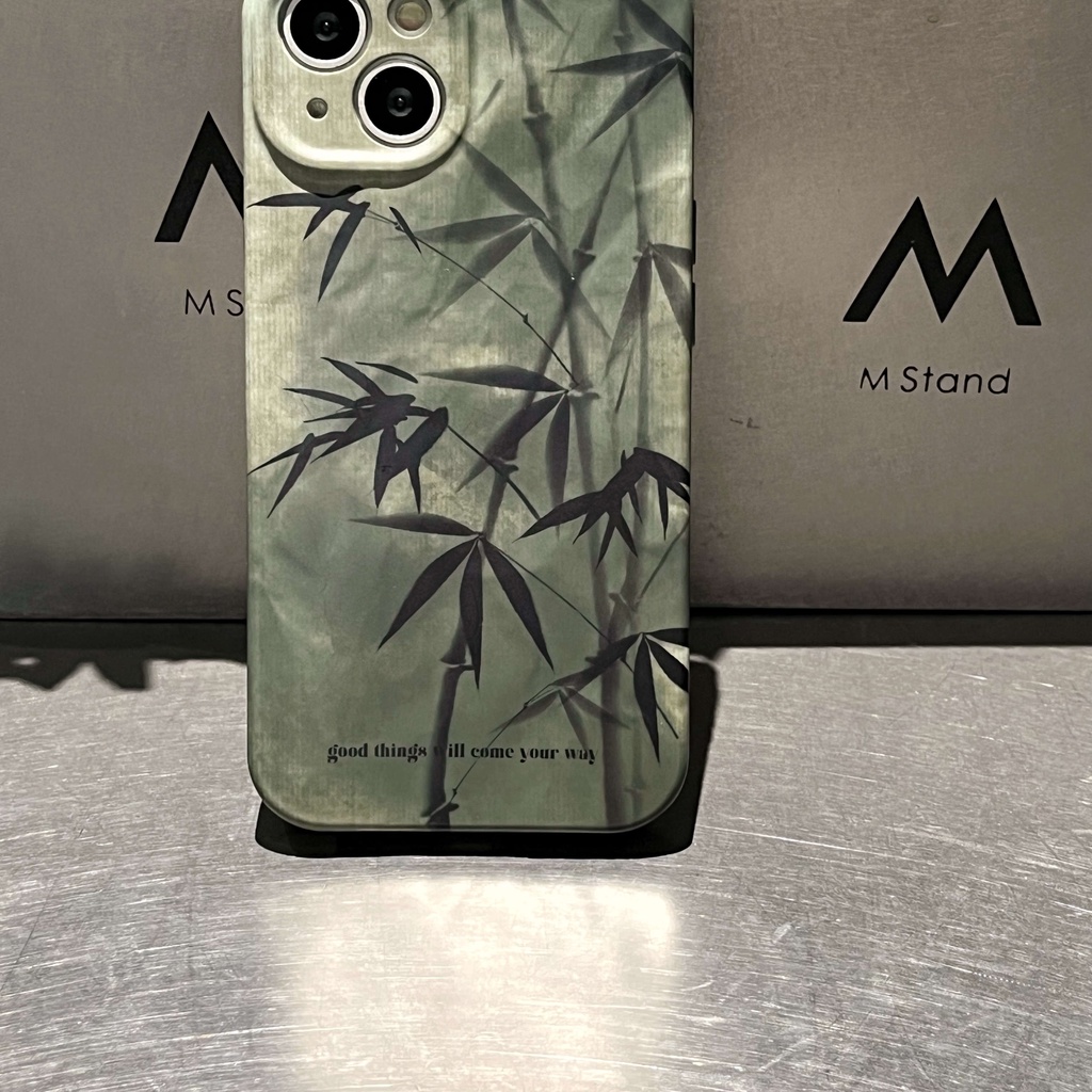 Ốp Điện Thoại TPU Chống Sốc In Họa Tiết Cây Tre Cho IPhone 14 13 12 11 Pro Max