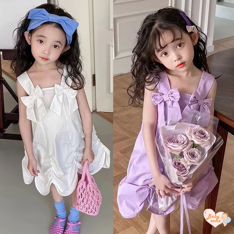 Bộ Khung Đồ Chơi Cho Bé❤Đầm Công Chúa Hai Dây Dài Đến Đầu Gối Bằng Vải Cotton Thời Trang Ngọt Ngào Cho Bé Gái