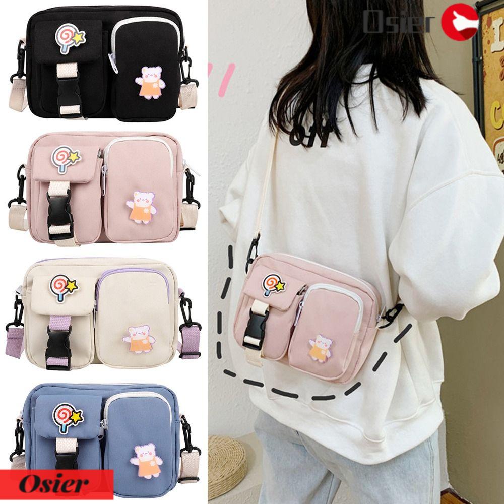 OSIER1 Túi Đeo Chéo Vải Bố Cỡ Nhỏ Thời Trang Cho Nữ