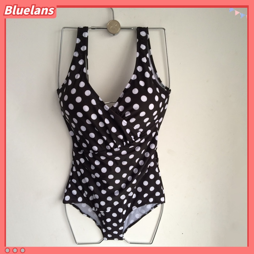 [BLS] Bộ Đồ Bơi Một Mảnh Dây Bản Rộng Cổ Chữ V Dây Bản Rộng Xếp Ly Gợi Cảm Cho Nữ Đi Biển