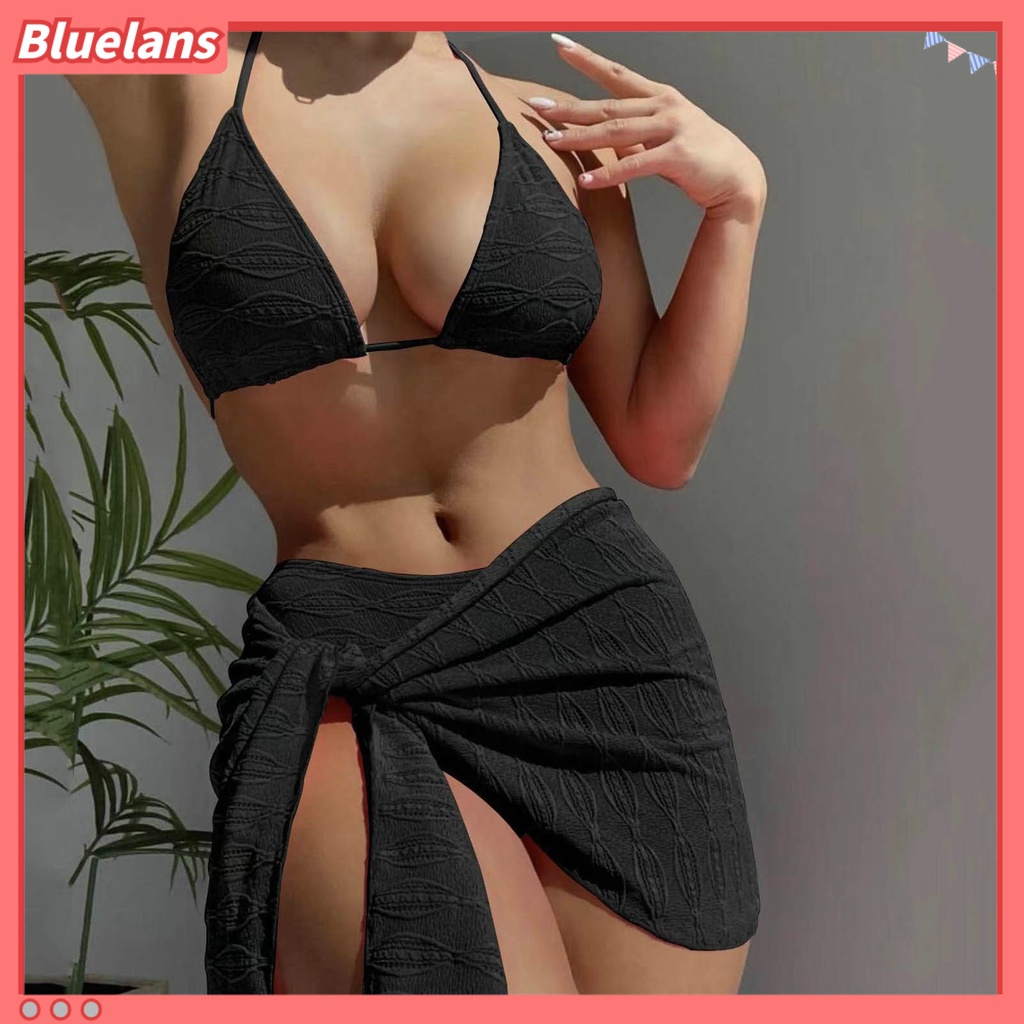 Bộ Bikini 3 Mảnh Màu Sắc Thời Trang Quyến Rũ Cho Nữ