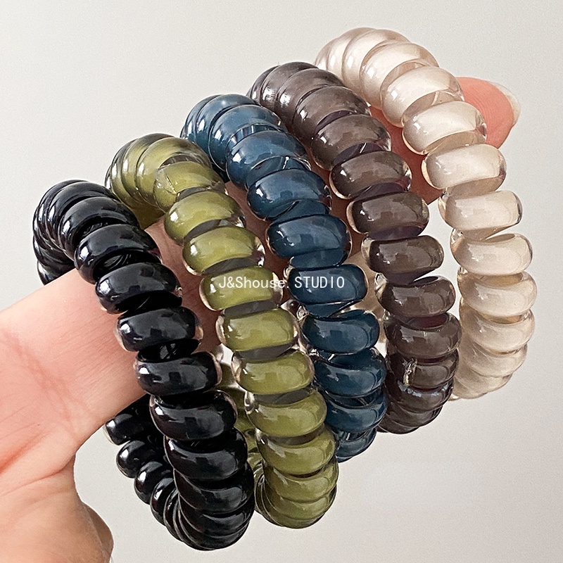 Dây Buộc Tóc Lò Xo Màu Tối Sáng KF643