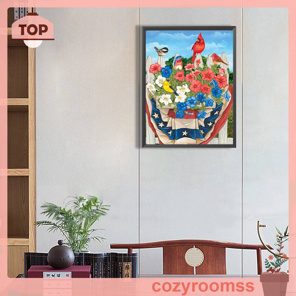 Tranh Đính Đá Kim Cương Toàn Bộ 5D DIY Hình Vẽ Ngày Độc Lập Trang Trí Nhà Cửa