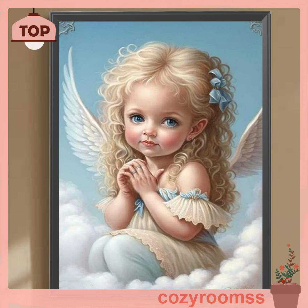 Tranh Đính Đá Kim Cương Toàn Bộ 5D DIY Hình Thiên Thần