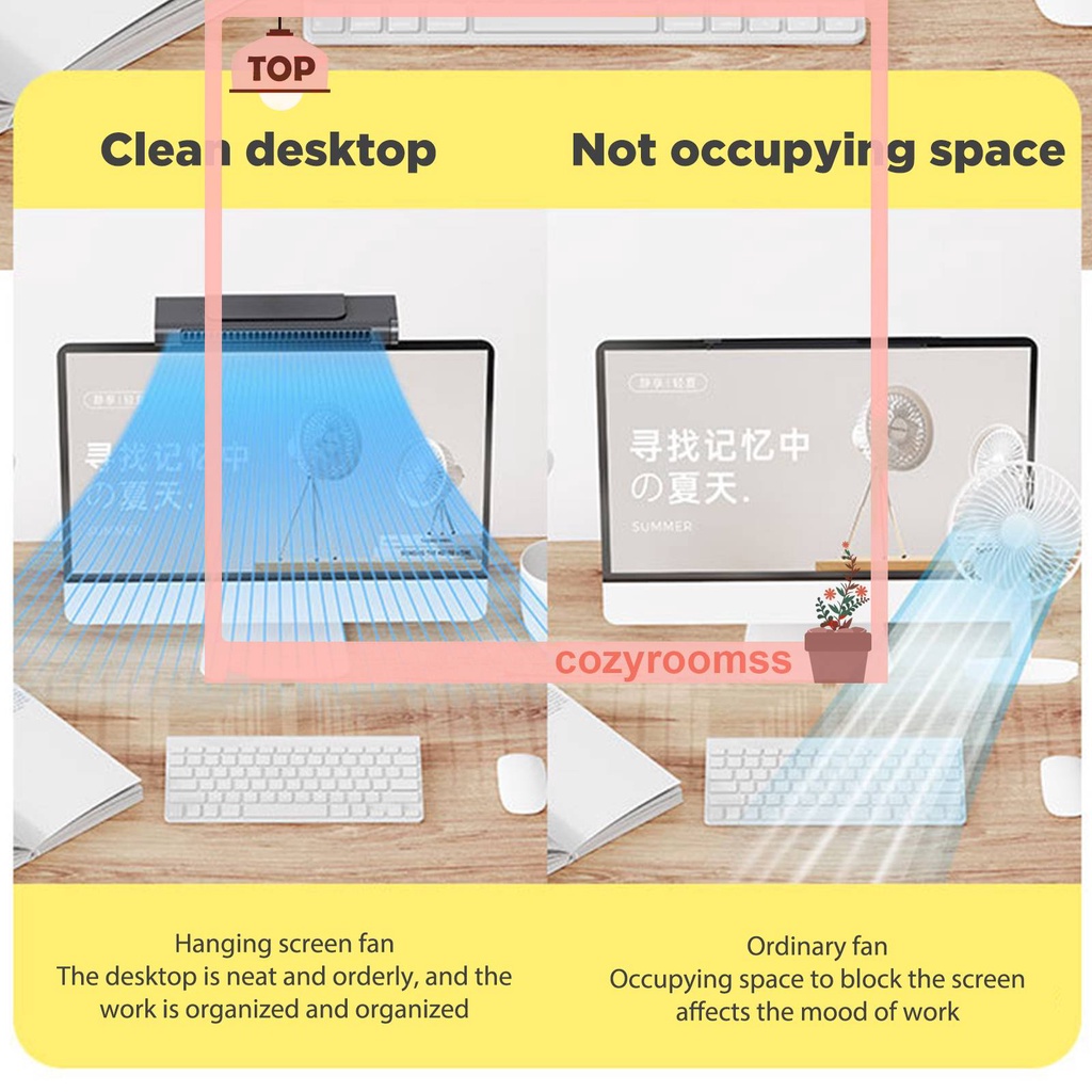 Quạt Điều Hòa Không Cánh 2000mAh Có Đèn