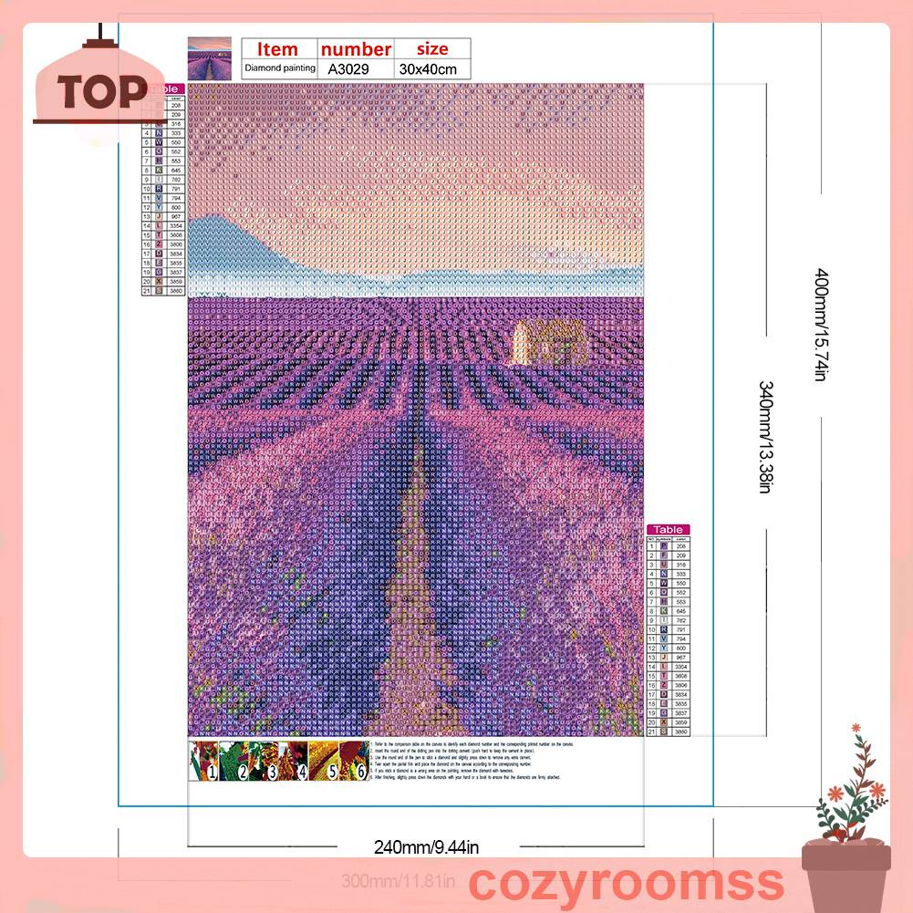 Tranh Đính Đá Kim Cương Toàn Bộ 5D DIY Hình Vẽ Hoa Violet