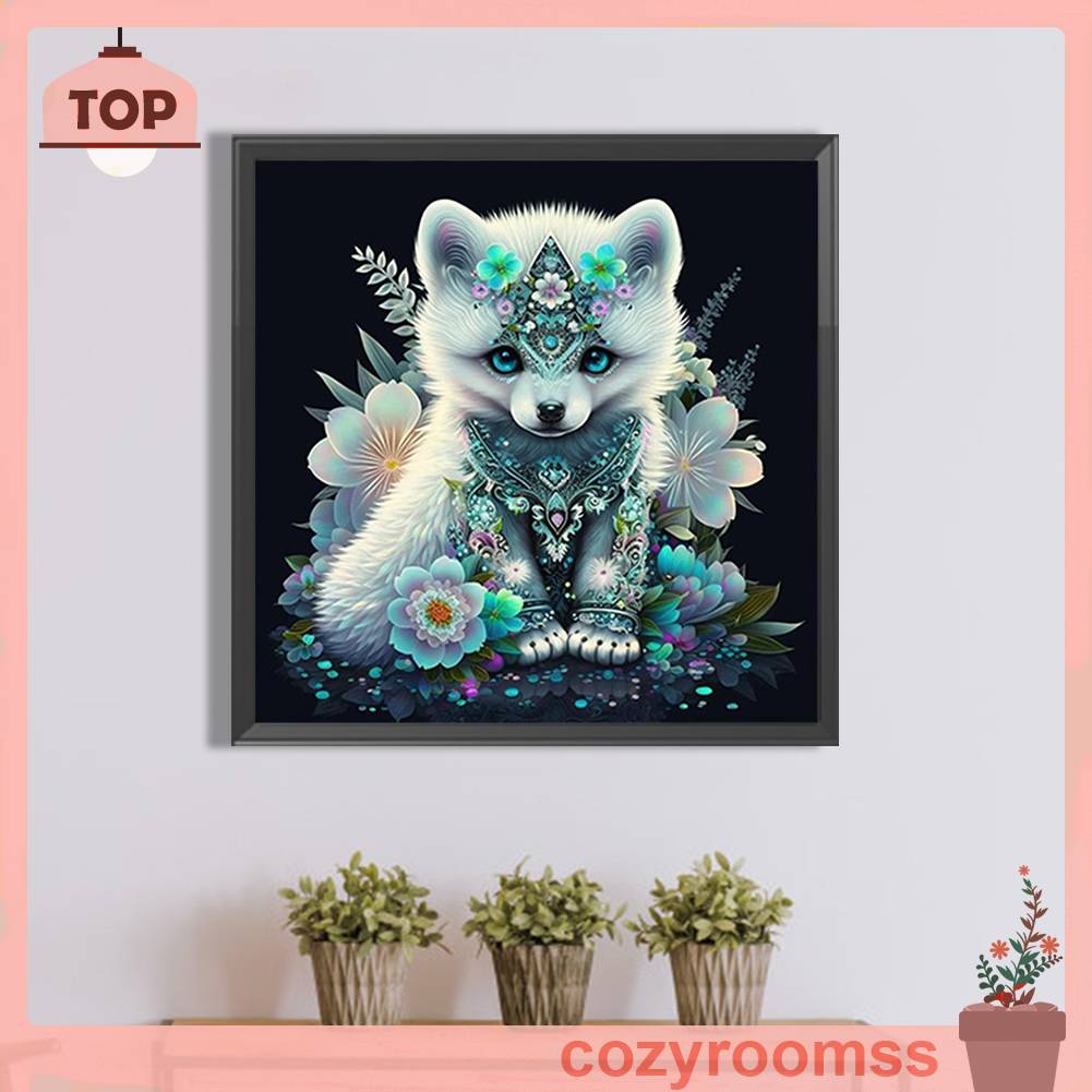 Bộ Tranh Đính Đá 5D Họa Tiết Chú Chó Dễ Thương Độc Đáo DIY Dùng Trang Trí Nhà Cửa