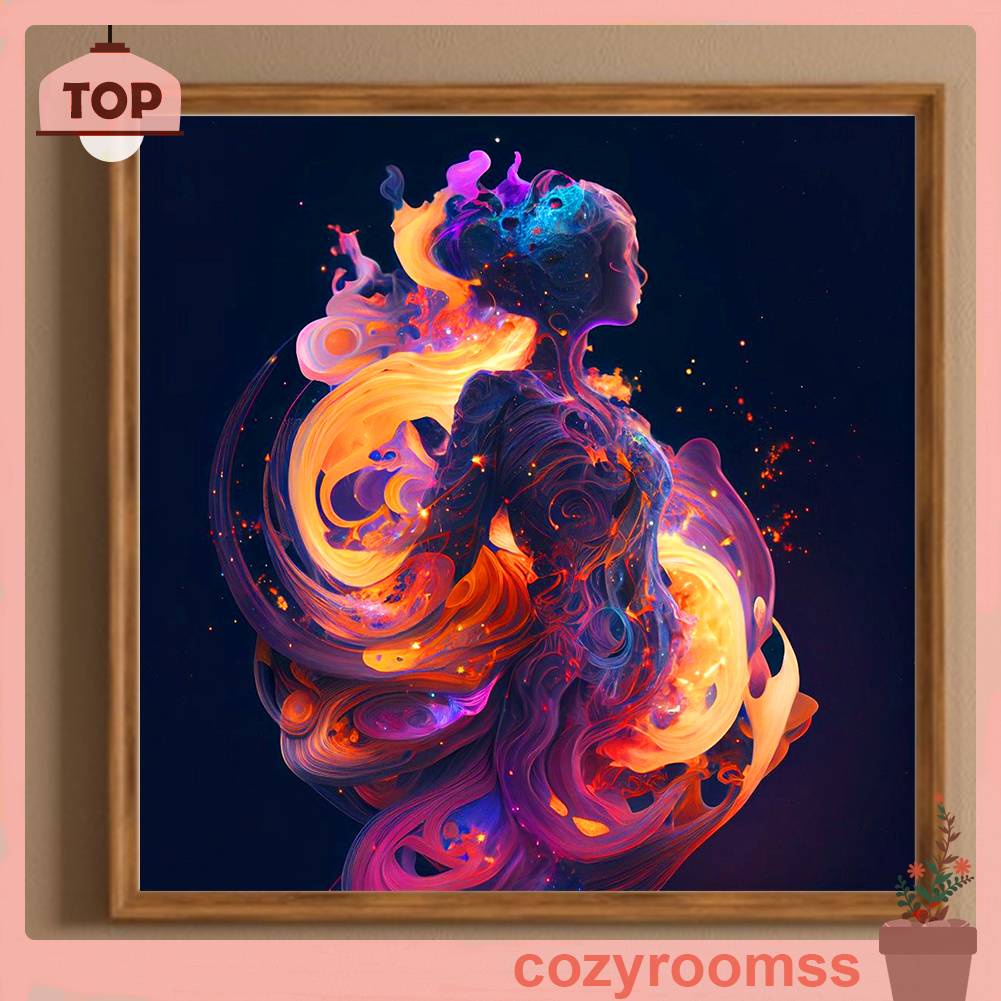 Tranh Đính Đá Kim Cương Toàn Bộ 5D DIY Hình Vẽ Cô Gái Trang Trí Nhà Cửa