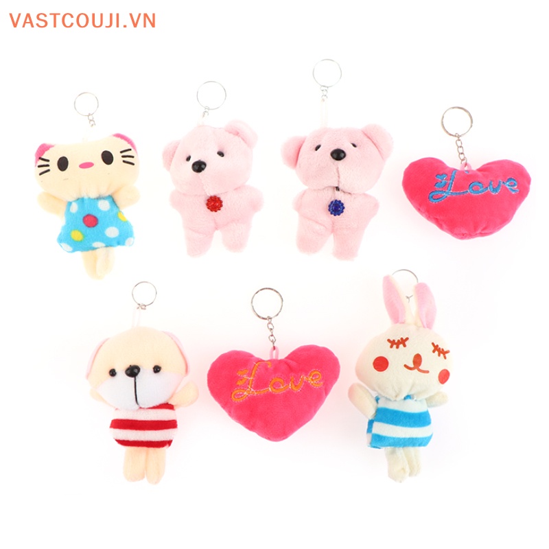 Set 2 Móc Khóa Búp Bê Nhồi Bông 6-10cm Dễ Thương