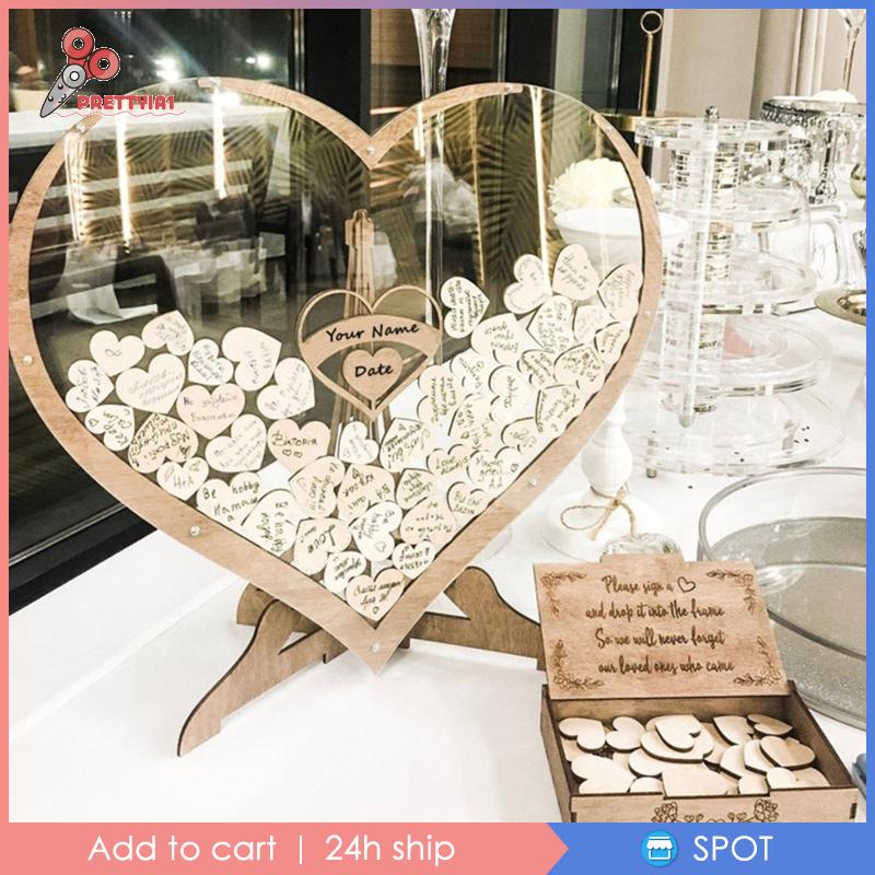 [Prettyia1] Khung Sách Khách Với Sách Dự Tiệc Kỷ Niệm Kỷ Niệm