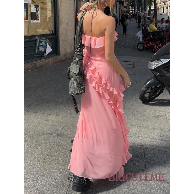 Đầm Ống Nhún Bèo Màu Sắc Đơn Giản Cho Nữ