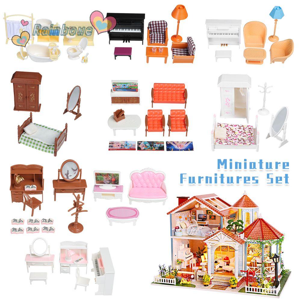 RAINBOW 1 Bộ Nội Thất Mini Trang Trí Vườn Nhà Búp Bê