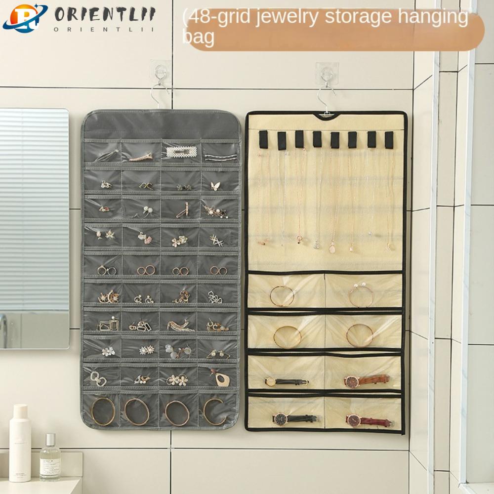 Bộ 2 Giá Đỡ Vòng Cổ / Bông Tai Bằng Vải Không Dệt 2 Màu Tùy Chọn Tiện Dụng