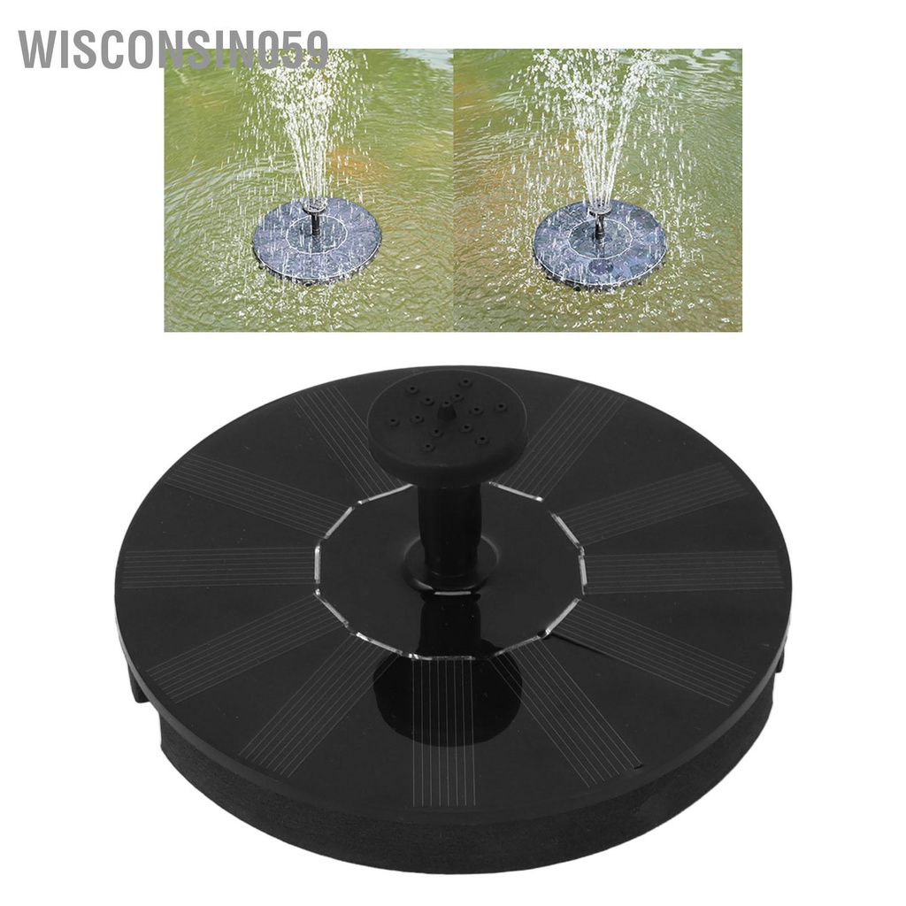 Wisconsin059 Năng Lượng Mặt Trời Đài Phun Nước Tiếng Ồn Thấp Đa Đầu Chống Nổi Cho Chim Tắm Ao Cá Bể 5V