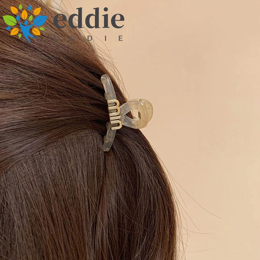26EDIE Kẹp Tóc Càng Cua Bằng Acrylic In Chữ Đơn Giản Thời Trang Cho Nữ