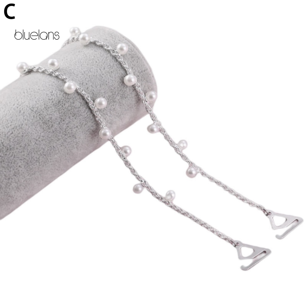 Bộ 2 Dây Áo Ngực Đính Ngọc Trai Nhân Tạo Chống Trượt Sang Trọng Cho Nữ