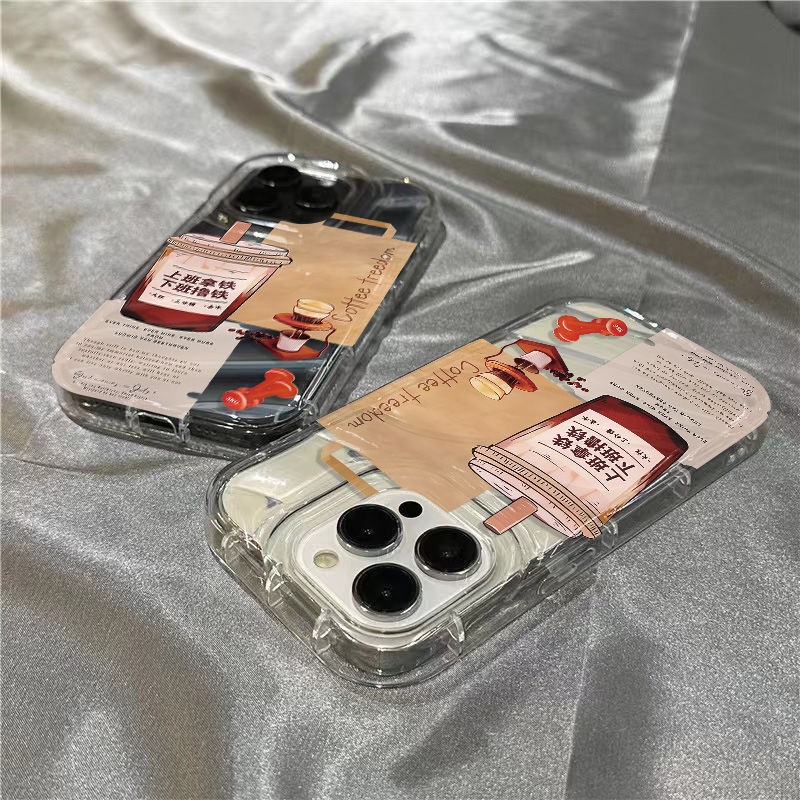 Ốp Điện Thoại Mềm Trong Suốt Họa Tiết Latte Cho iPhone14promax 1312 / 11 7 / 8plus xr / sins EQZK