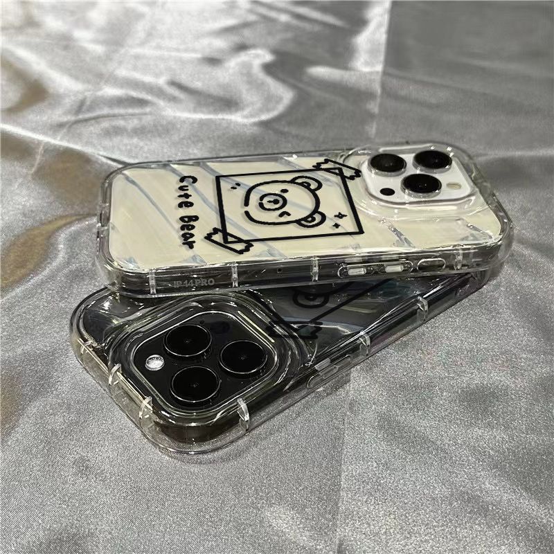 Ốp Điện Thoại Trong Suốt Cho Iphone14Promax11 plusiPhone14promax11713128Ốp Điện Thoại Mềm Hình Vuông In Hình Gấu Dễ Thương Cho Apple / C7E9 / xrsins