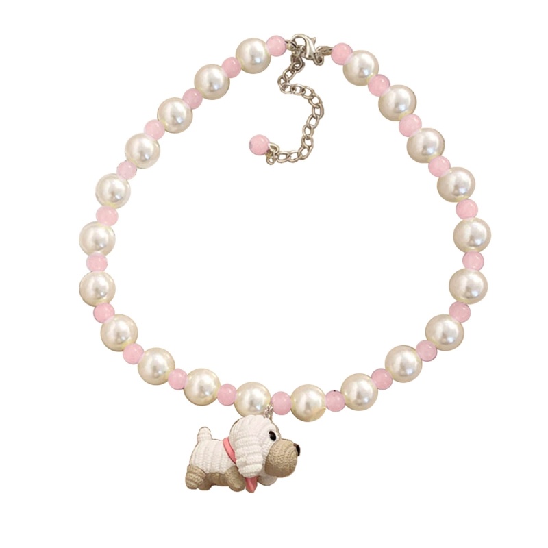 Vòng cổ Chuỗi Hạt Thủ Công Hình Chú Cún Phong Cách Bohemian Dễ Thương Ngọt Ngào Cho Nữ