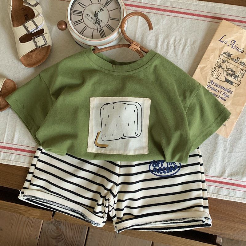 Áo Thun Cotton Tay Ngắn Cổ Tròn Màu Trơn Dễ Thương Cho Bé