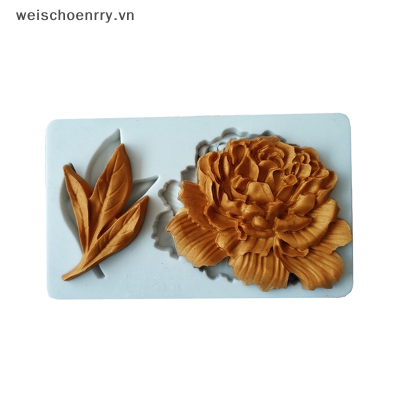 Khuôn Silicon Làm Bánh Hình Hoa Mẫu Đơn Trang Trí DIY