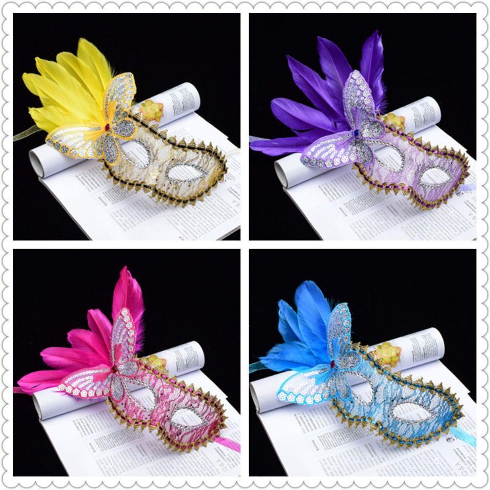 BERNARDO Mặt Nạ Lông Vũ Đính Kim Sa Lấp Lánh Thời Trang Dự Tiệc Cưới