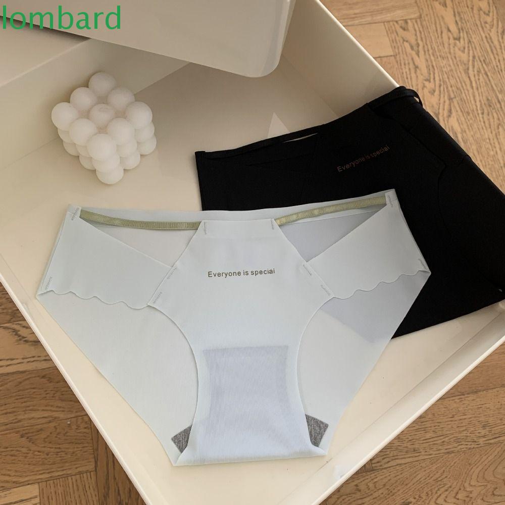 Quần Lót Lụa Mềm Siêu Mỏng Không Đường May Lưng Thấp In Chữ Phong Cách Hàn Quốc Cho Nữ