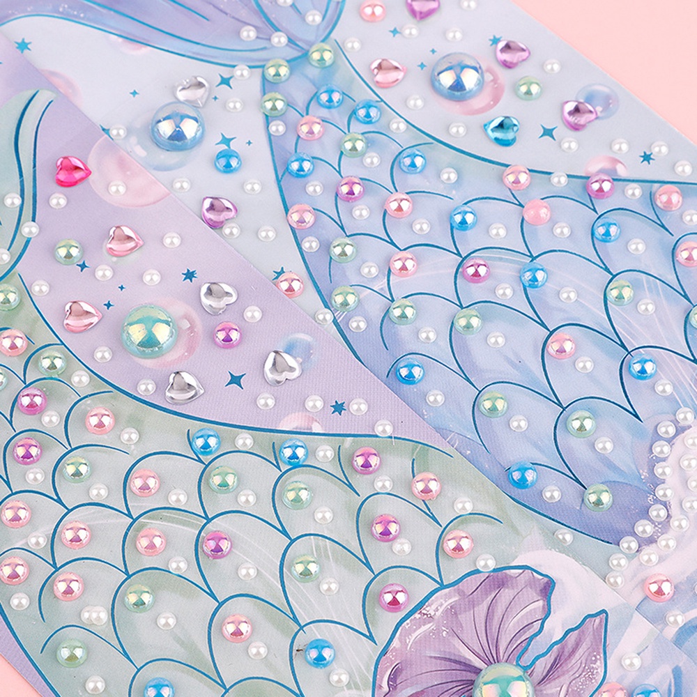 Miếng Dán Acrylic Hình Nàng Tiên Cá 3D Nhiều Màu Sắc Thời Trang