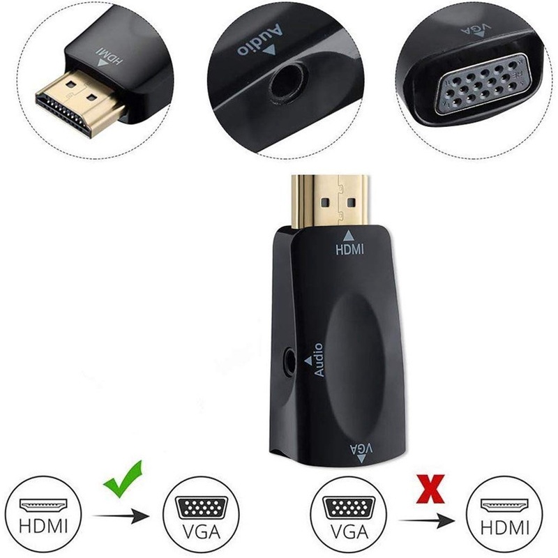 Đầu Chuyển Đổi HDMI Sang VGA 3.5mm Chuyên Dụng Cho Máy Tính Laptop