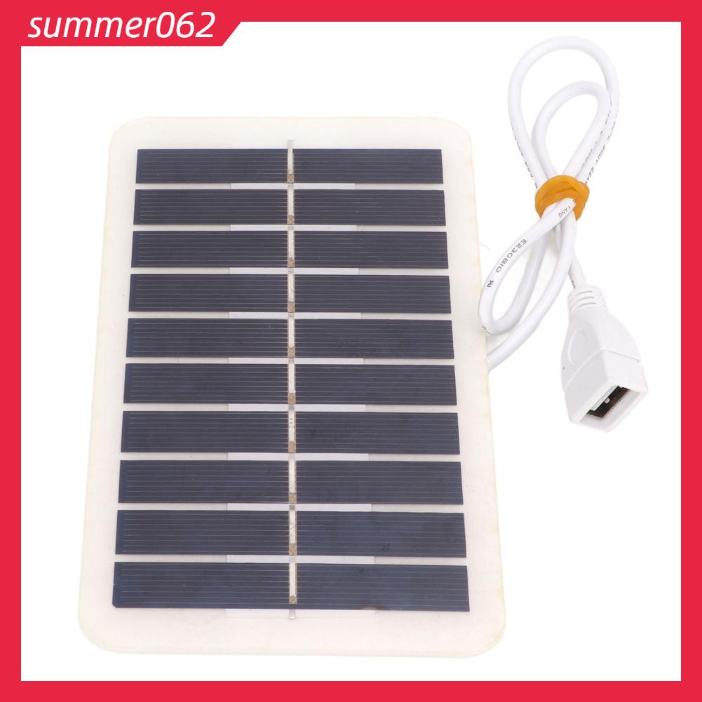 Summer062 Tấm Pin Năng Lượng Mặt Trời 5V 2W 400mA Ngoài Khẩn Cấp USB Bảng Điều Khiển Di Động Sạc Cho Điện Thoại