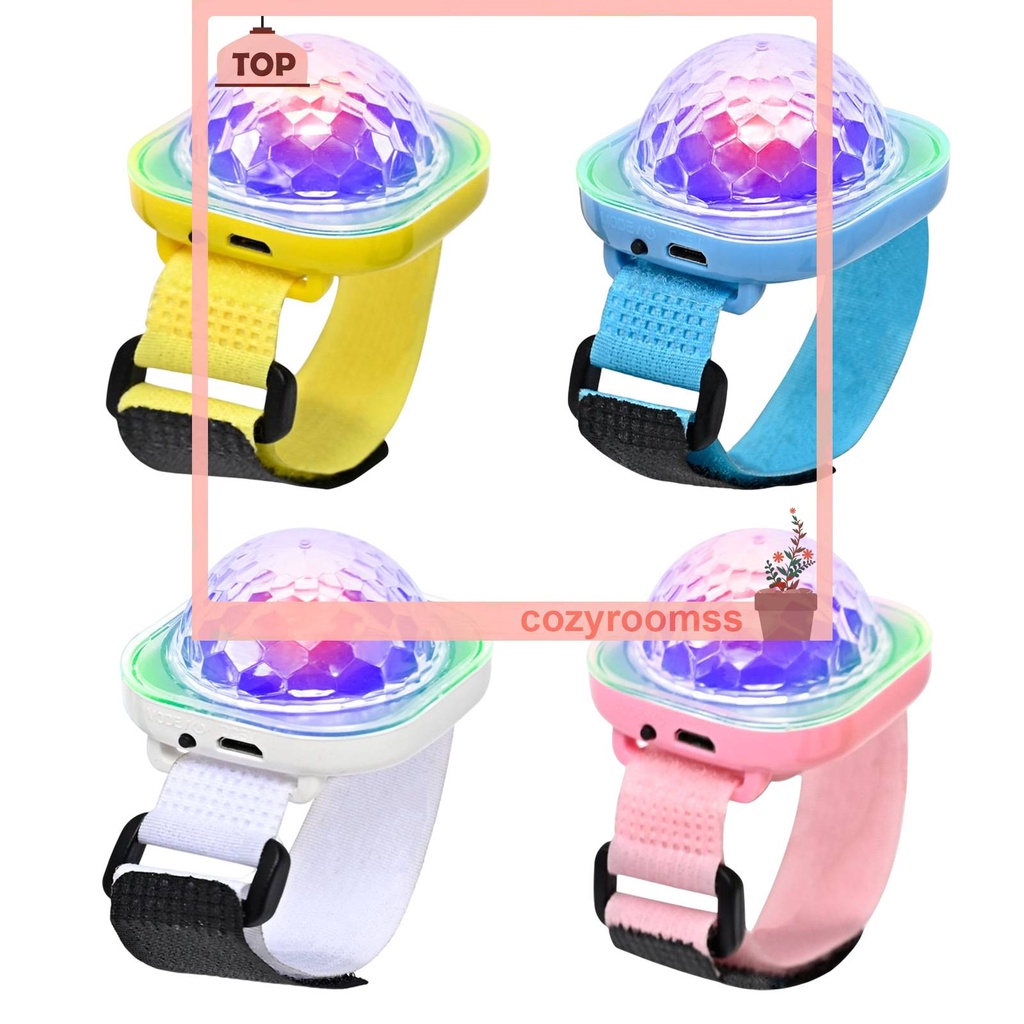 Vòng Đeo Tay Điều Khiển Âm Thanh Đèn Disco 400mAh Kết Nối USB